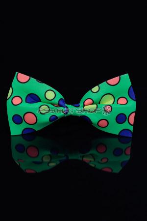 Nœud fluo vert à pois
