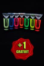  Pack maquillage fluo phospho 6 couleurs + 1 GRATUIT