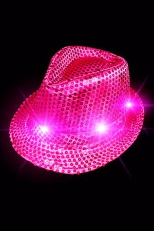 Chapeau rose lumineux Led