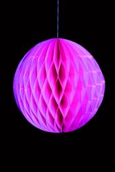 Boule en papier fluo rose - 30 cm  