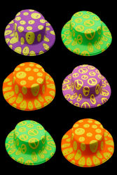 Lot de 6 chapeaux fluo canotier peace and love