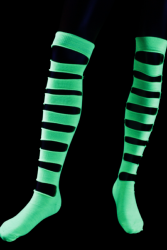Chaussettes Jaune fluo longues trouées