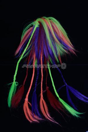 Rajout Punk fluo avec tresses multicolore