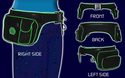 Giant Zip Utility Belt : Black/UV Lime