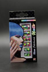 Faux ongles multicolore fluo UV adhésifs
