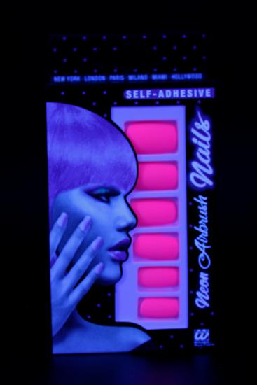 Faux ongles rose fluo UV adhésifs