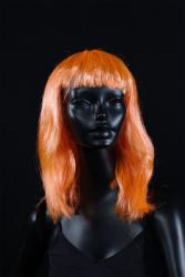 Perruque longue orange fluo UV