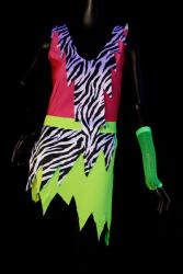 Robe + mitenne fluo femme année 80 S