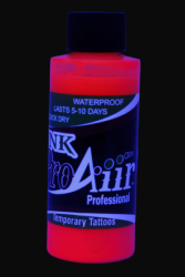 ProAiir INK Rose Fluo- Encre Tatougage Temporaire pour aérographe- 5-10 jours- 2oz (60 ml) - Water