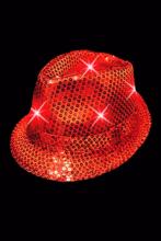 Chapeau rouge lumineux Led