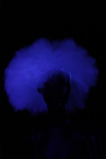 Perruque afro blanche fluo UV