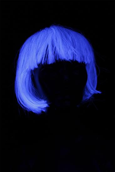 Perruque blanche argenté de l'espace fluo UV