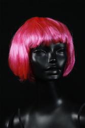 Perruque coupe carré rose fluo UV