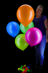 25 maxi ballons ovales jaune fluo Ø45 cm