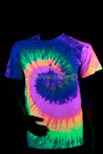 T-shirt UV neon Tie Dye rainbow XXL