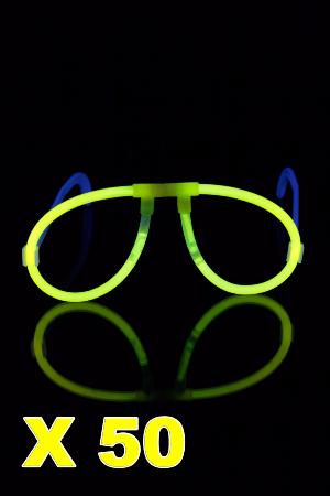 Kit 50 lunettes fluo & lumineuse jaune