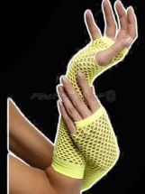 Gants filet sans doigts fluo neon jaune
