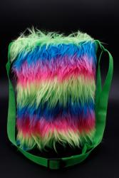 Sac à main multicolore fluo UV peluche