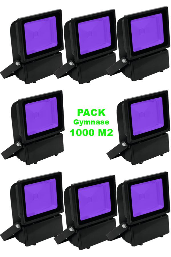 Pack projecteurs Lumière Noire Gymnase - Ultra Puissant 1000 m2 