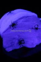 Toile d'araignée fluo UV Violet 20g +2 araignées noires