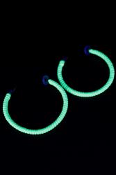 Boucles d'oreilles jaune fluo UV créoles