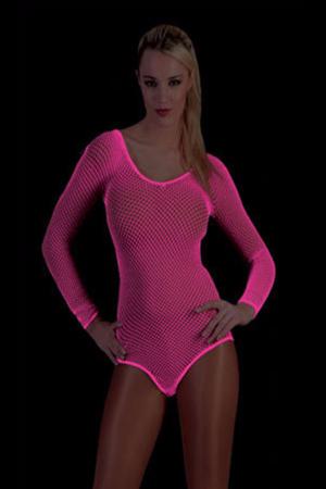 Body fluo rose en résille