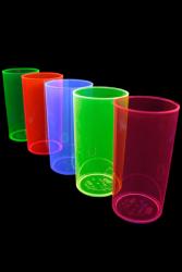20 Verres fluo réutilisables long drink 29 cl - 5 couleurs UV