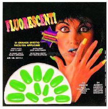 Boites de 10 faux ongles rose  fluo