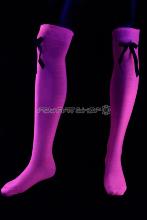 Chaussettes Roses fluo longues avec petit noeud noir