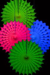 Dco fluo rosace multicolore  45 cm - 4 pices