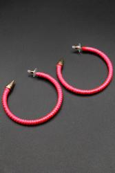 Boucles d'oreilles rose fluo UV créoles