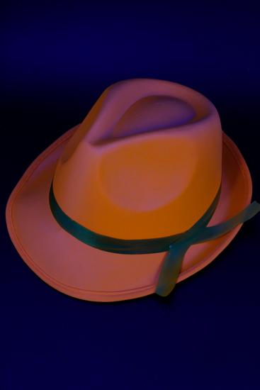 Chapeau orange fluo feutrine