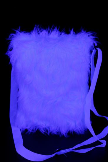 Sac à main blanc fluo UV peluche