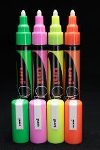  Lot de 4 UNI CHALK Fluo UV pointe moyenne