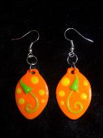 Boucles d'oreille « nature enchantée » champis en pâte polymère