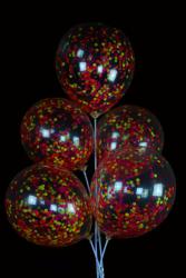 Ballon fluo confettis - lot de 6
