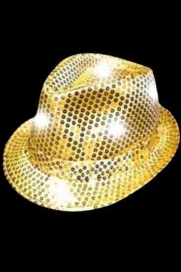 Chapeau Or lumineux Led