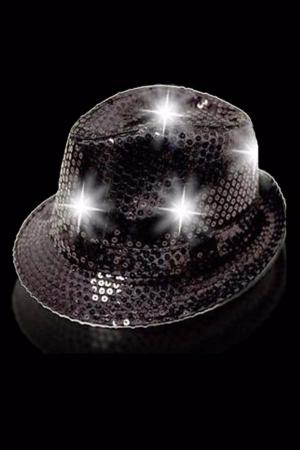 Chapeau Noir lumineux Led