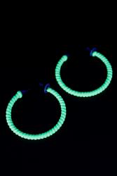 Boucles d'oreilles vert fluo UV créoles
