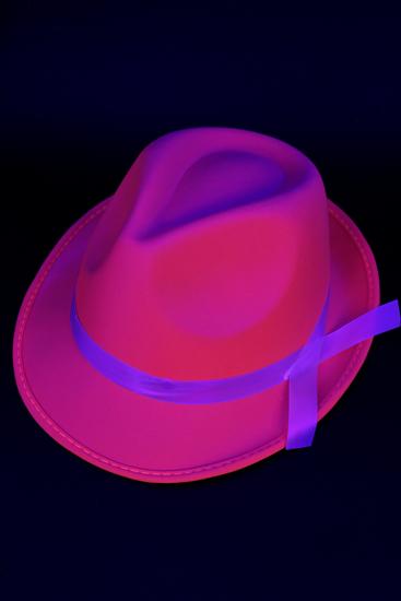 Chapeau rose fluo feutrine