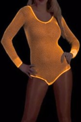 Body résille fluo orange
