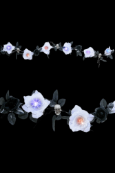 Guirlande de fleurs et têtes de mort halloween LED