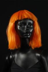 Perruque cabaret orange fluo UV