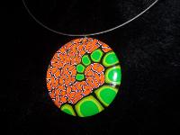Collier millefiori tour de cou en pâte polymère