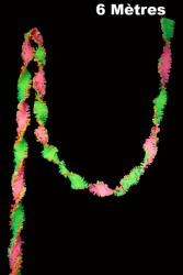 Guirlande 6 mètres fluo en crépon multicolore