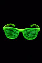 Lunette fluo jaune perles