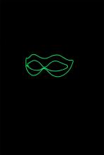 Masque loup lumineux vert à LED