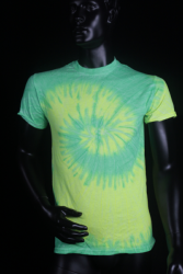T-shirt UV neon Tie Dye jaune et vert XXL