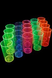50 Verres fluo réutilisables long drink 29cl - 5 couleurs UV