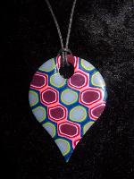 Pendentif millefiori goutte en pâte polymère